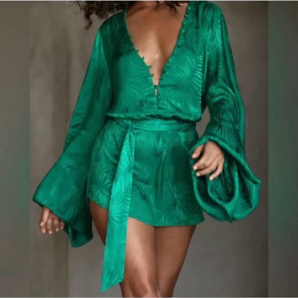 Green Satin dress